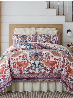 D Studio Kyrie Floral 3 pc set full/queen peacock print